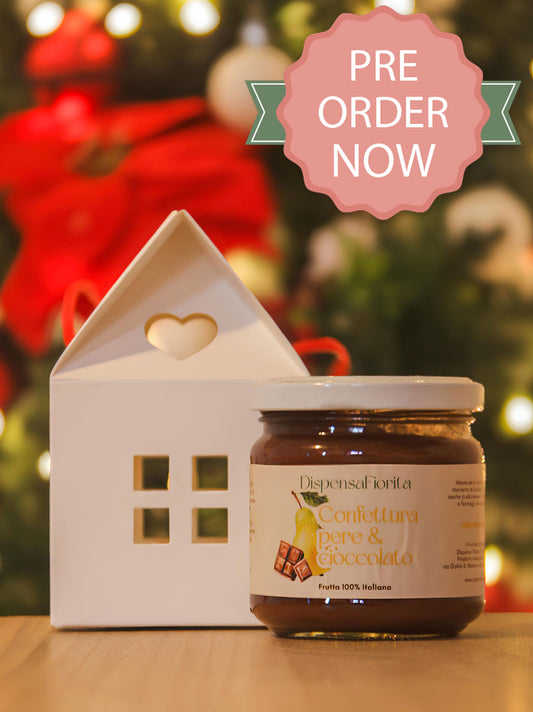 Confezione Regalo con Confettura artigianale di Pere e Cioccolato - 210 g