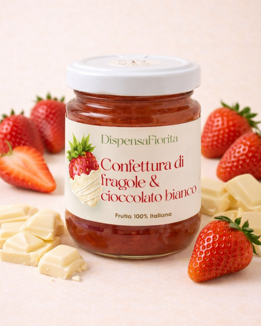 Confettura Artigianale di Fragole e Cioccolato Bianco - 210 g